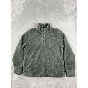 Eddie Bauer Sweater Womens Small‎ Green 1/4 Button Pullover